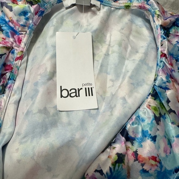 Bar III Petite Floral-Print Ruffled Tie-Waist Wrap Dress Size S - Picture 7 of 10